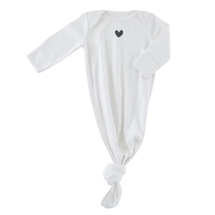 close up of the knotted baby gown included in our mom and baby gift basket