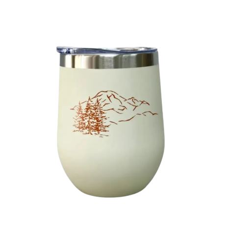 closeup of wine tumbler
