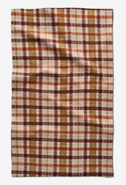close up of fall dish towel