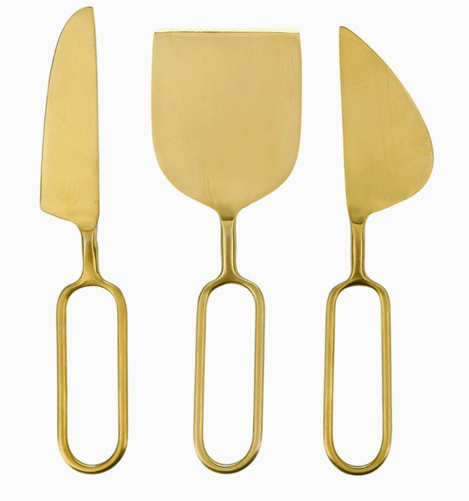 close up of gold knives