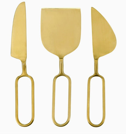 close up of gold knives