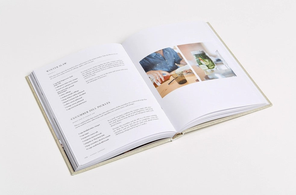 close up of opened cookbook