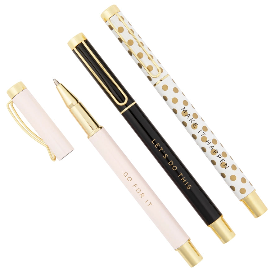 close up of pen set included in our you got this gift box.